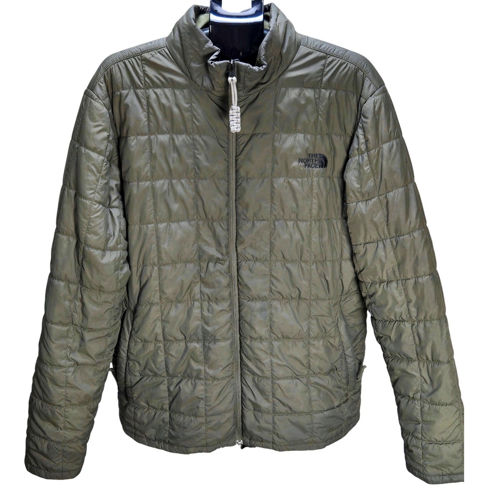 Men's The North‎ Face XL Olive Green Thermoball Quilted Puffer Jacket Full Zip